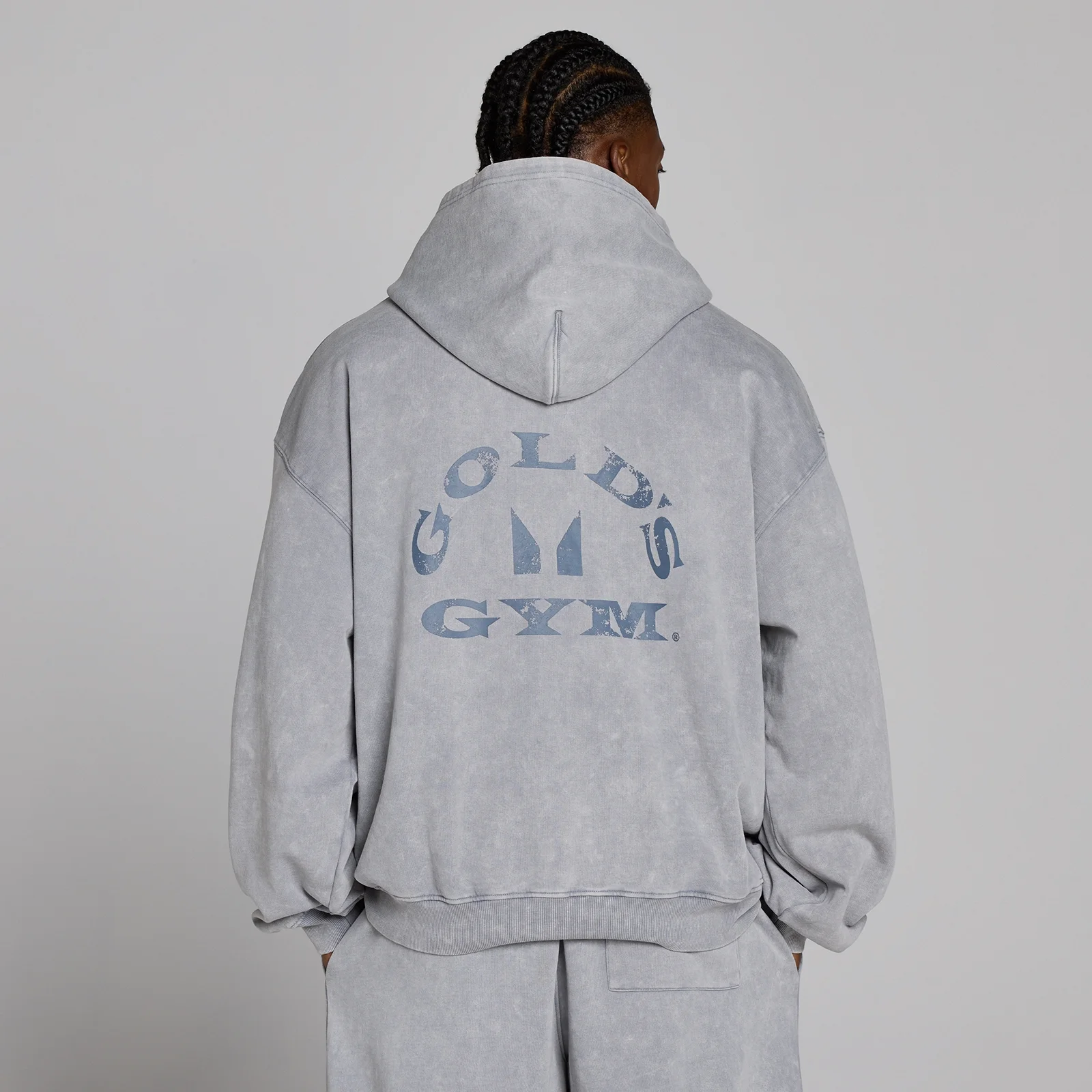 MP X Gold's Muška Washed Graphic Oversized Duksica s Kapuljačom - Steel Blue - L Fotografija 4