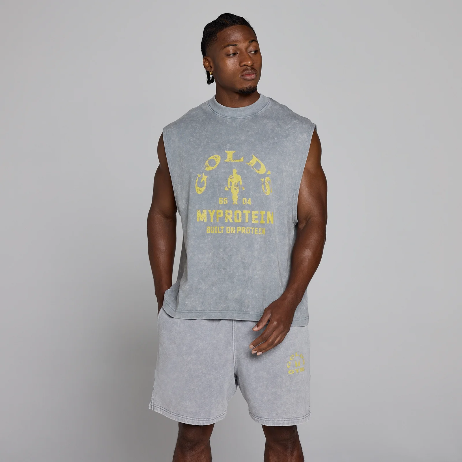MP X Gold's Muška Washed Graphic Oversized Tank - Steel Blue - XL Fotografija 3