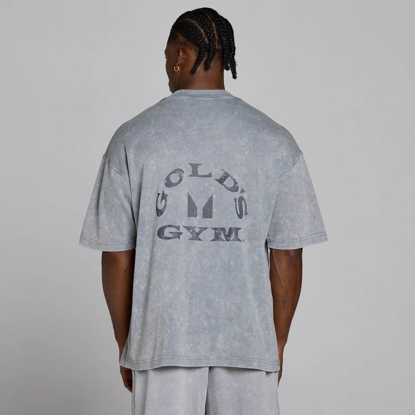 MP X Gold's Muška Washed Graphic Oversized Majica - Steel Blue - XS Fotografija 4