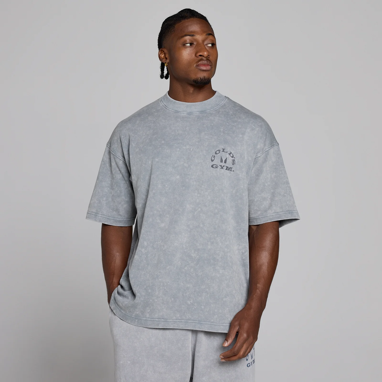MP X Gold's Muška Washed Graphic Oversized Majica - Steel Blue - XS Fotografija 3