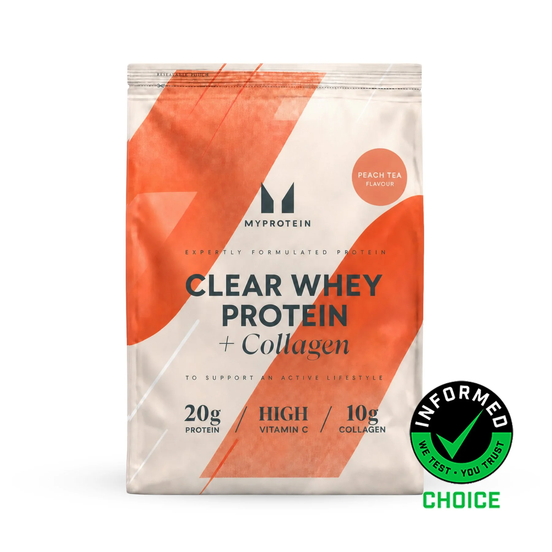 Myprotein Clear Whey Protein - 1500g - 60Porcija - Peach Tea (+ Collagen) Fotografija 1